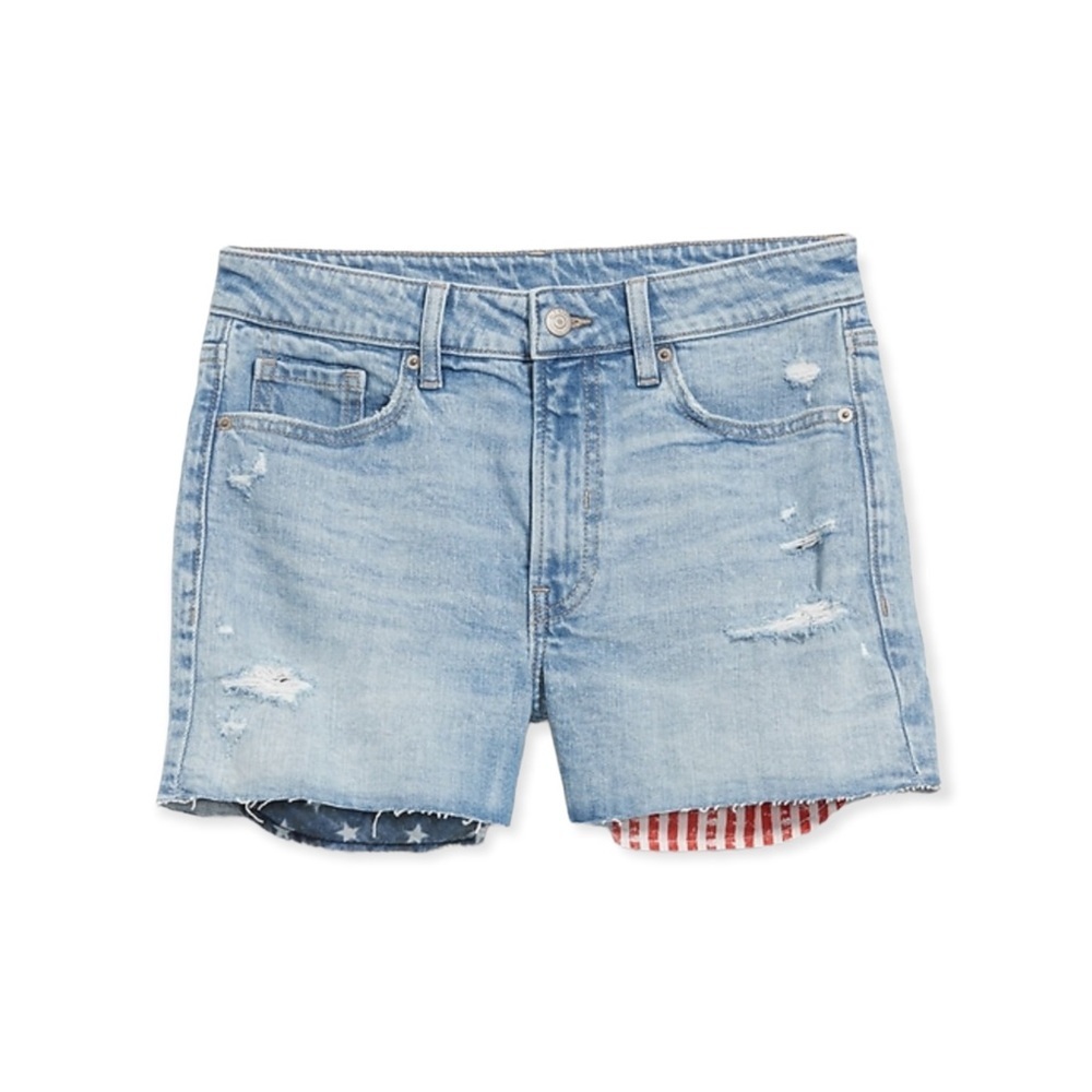 OLD NAVY High-Waisted O.G. Americana Cut-Off Jean Shorts 8 NWT
